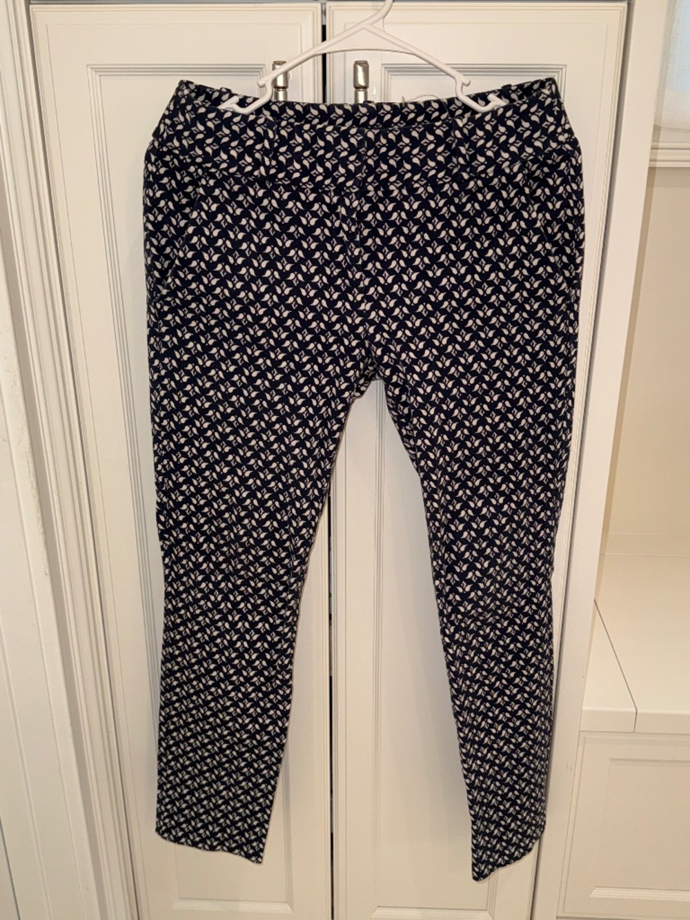 Blue and White Floral Pants